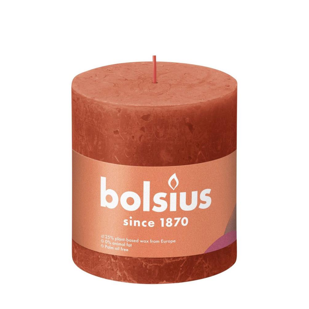 Bolsius Earthy Orange Rustic Shine Pillar Candle 10cm x 10cm £10.34